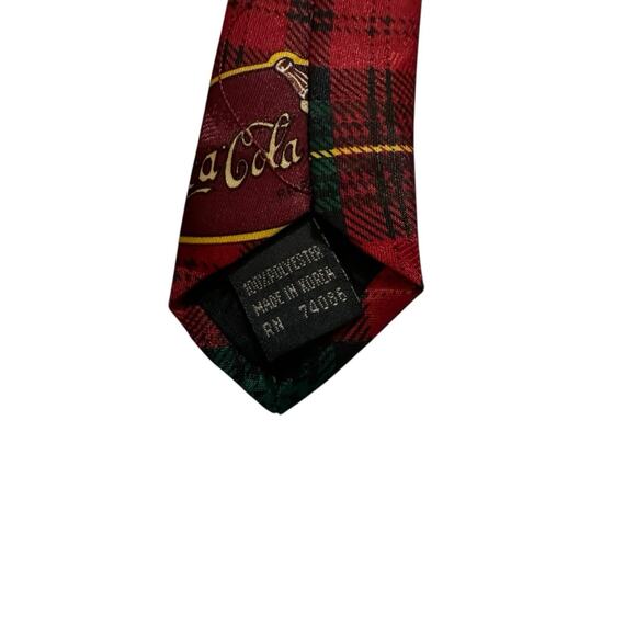 Coca Cola Red Green Plaid Gas Station Delivery Truck Necktie - Picture 6 of 7